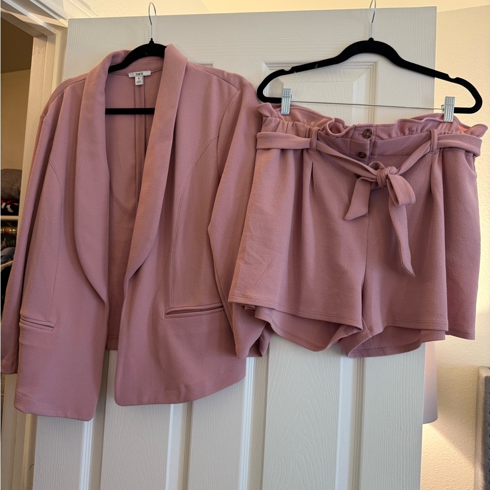 Bar III Mauve Blazer and Shorts Ensemble